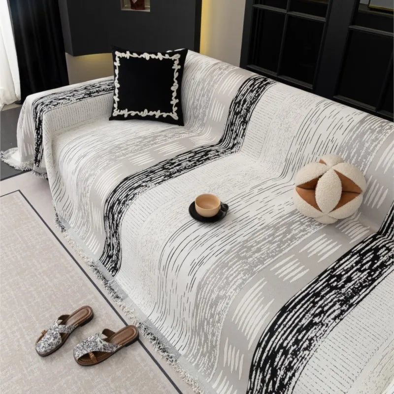 Tie Dying Chenille Sofa Cover Full Coverage Non-Slip Couch Protector 2025 All-Season Universal Couch Camping Blanket Dust Guard